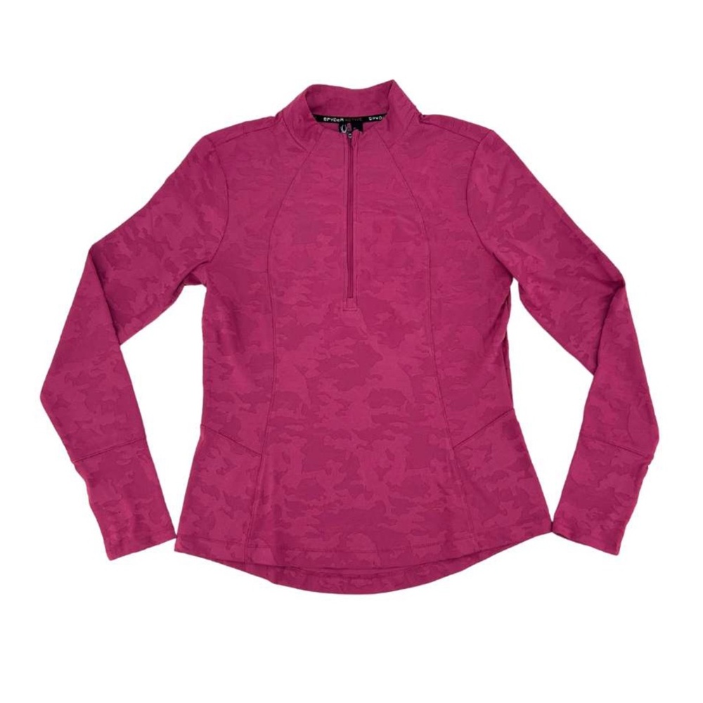 Spyder Pink Fitted Long Sleeve Polo Top